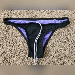 Jolyn Clothing Black and Purple Bikini Bottom
